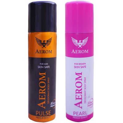 Aerom Pulse and Pearl Deodorant Body Spray For Men and Women, 600 ml (Pack of 4)