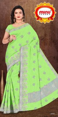 Minu Mangalam Light Jade Color Saree