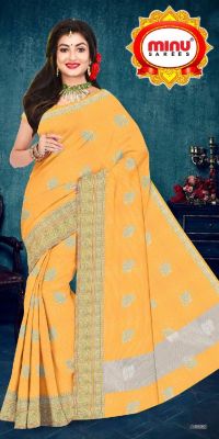 Minu Mangalam Orange Color Saree