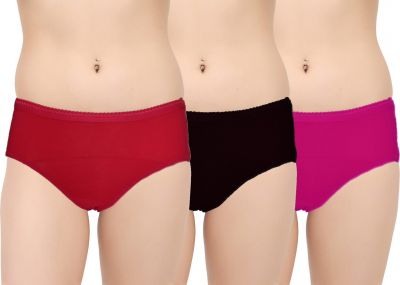 Women Hipster Multicolor Panty SWANGIYA Pack of -3 (Maroon-Black-Pink)