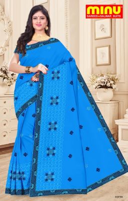Minu Diamond Collection Pure Cotton Printed Saree