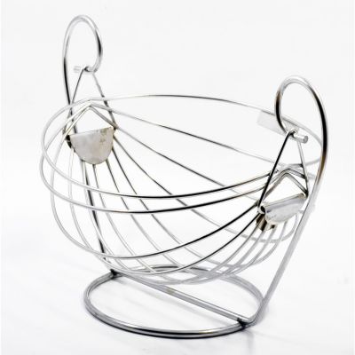 Vaishvi Stainless Steel Swing Fruit and Vegetables Storage Basket for Kitchen (Silver, Standard)