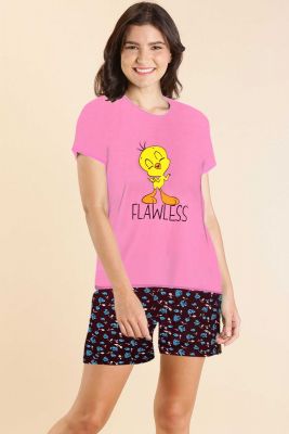 SWANGIYA APPLE CUT Women's NIGHTWEAR SET-Pink