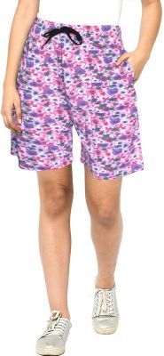 Floral Print Women Pink Regular Shorts SWANGIYA