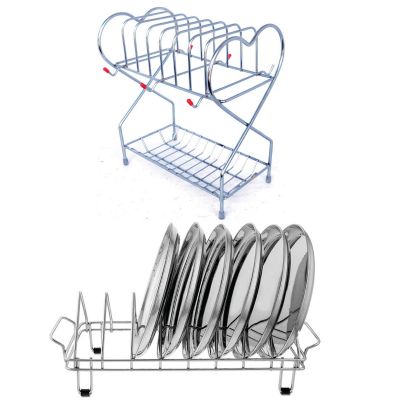 Prabhed Cup Saucer and Dish Rack for Kitchen and Office Pantry (Pack of 2)