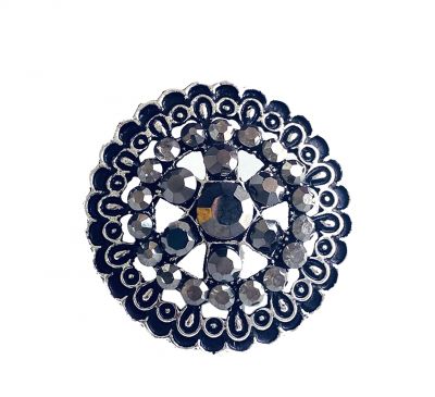 Oxidised Silver Dimond Toned Adjustable Ring   for Women