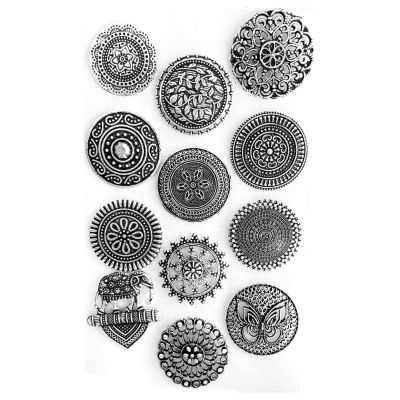 Adjustable Silver Oxidised Rings Silver Plated Metal Silver Plated Ring Pack Of - 12