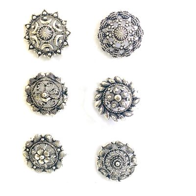 Adjustable Silver Oxidised Rings Silver Plated Metal Silver Plated Ring Pack Of - 6