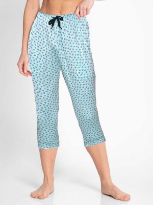 Women RIB STAR CAPRI-BLUE SWANGIYA